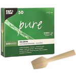 PAPSTAR Eislöffel "pure", Länge: 92 mm, 50er aus Bambus, biologisch abbaubar und kompostierbar, - 1 Stück (88772)