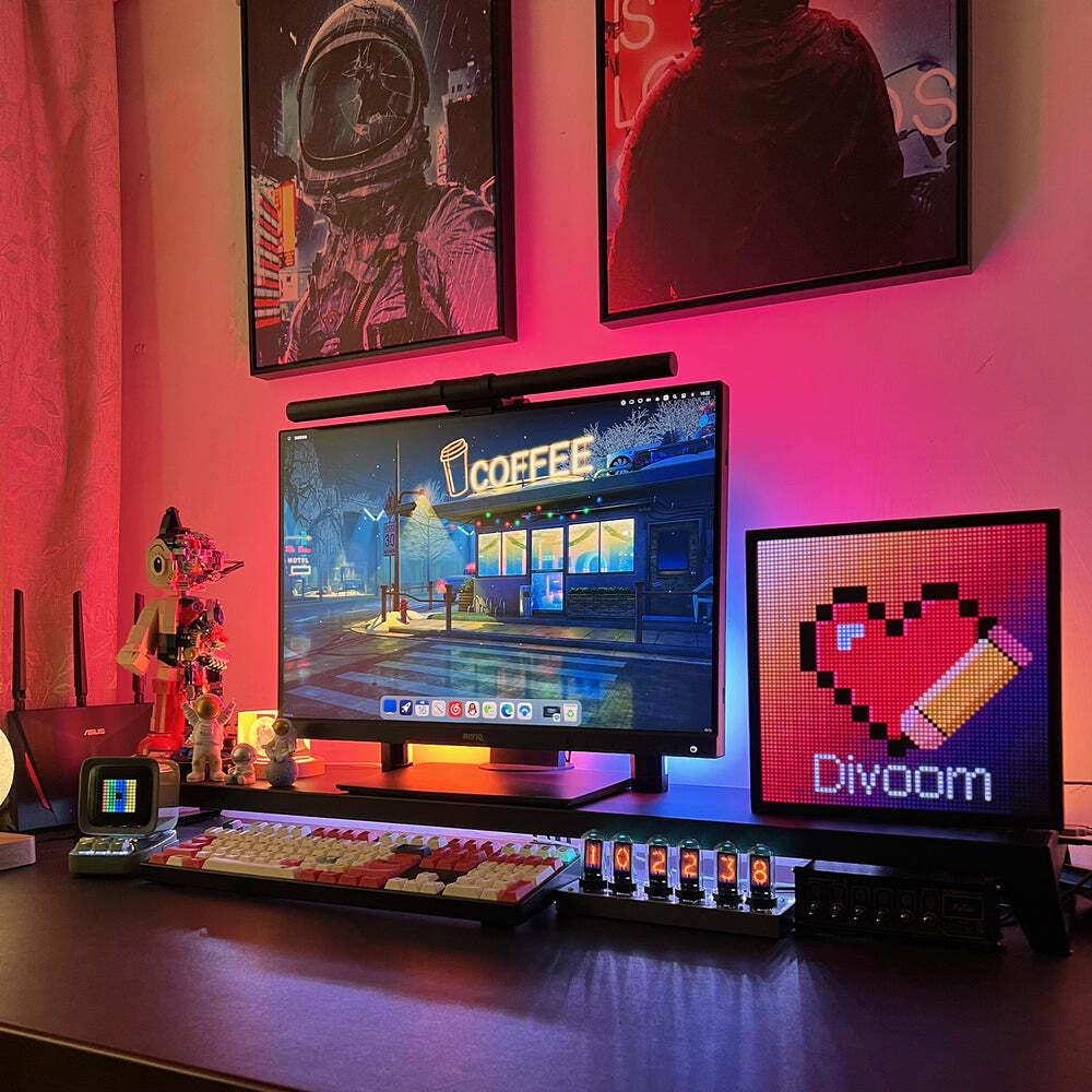 Divoom Pixoo64 Digitaler Bilderrahmen 64 x 64 Pixel WLAN Schwarz