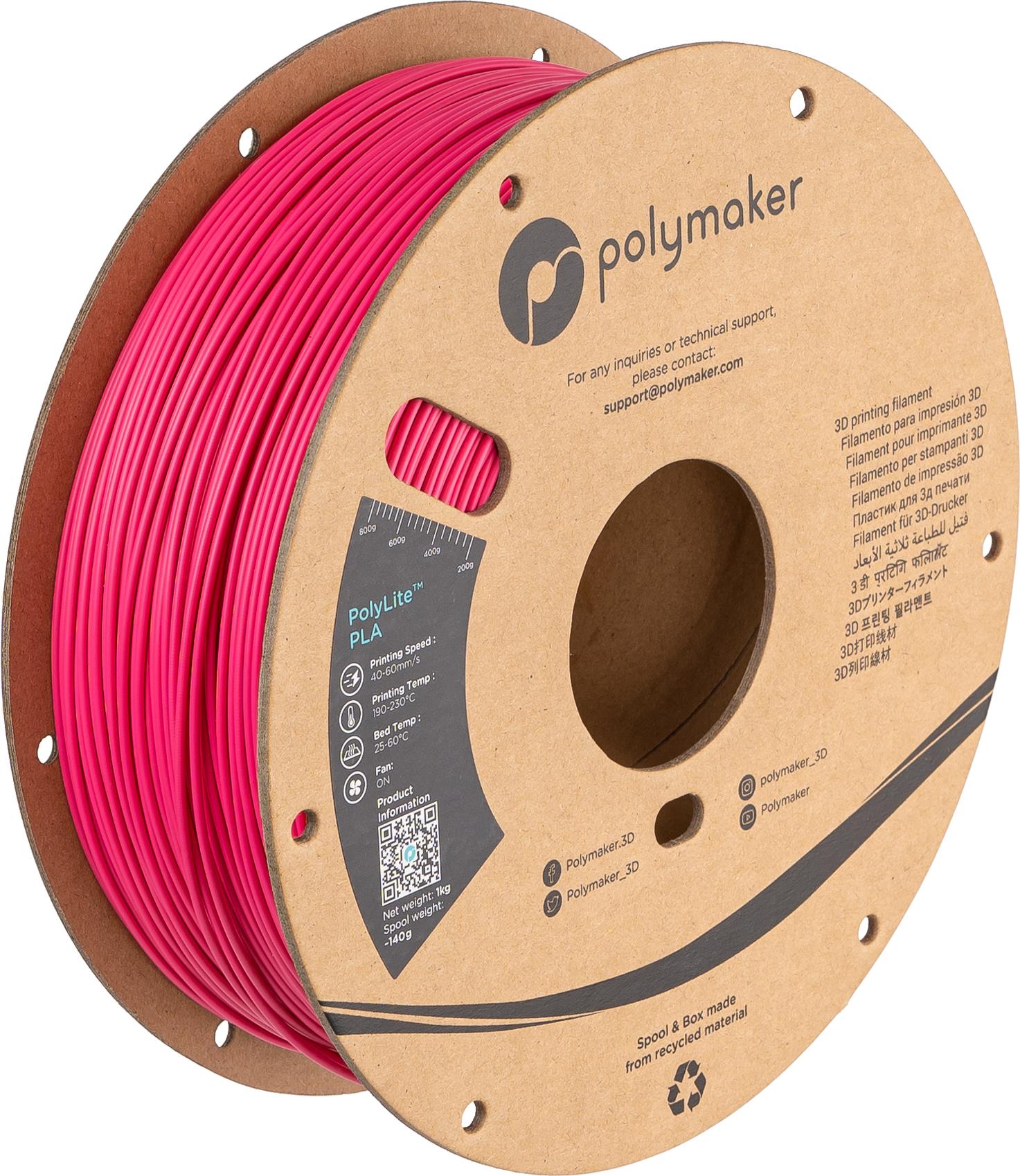 Polymaker PA02054 3D-Druckmaterial Polyacticsäure (PLA) Magenta 1 kg (PA02054)