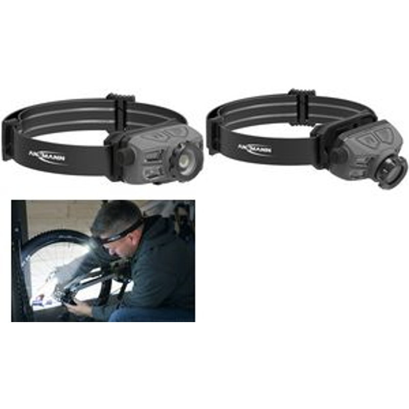 ANSMANN Sensor-LED-Kopflampe HD450FRS, 450 Lumen, IP65 Li-Ion Akku 