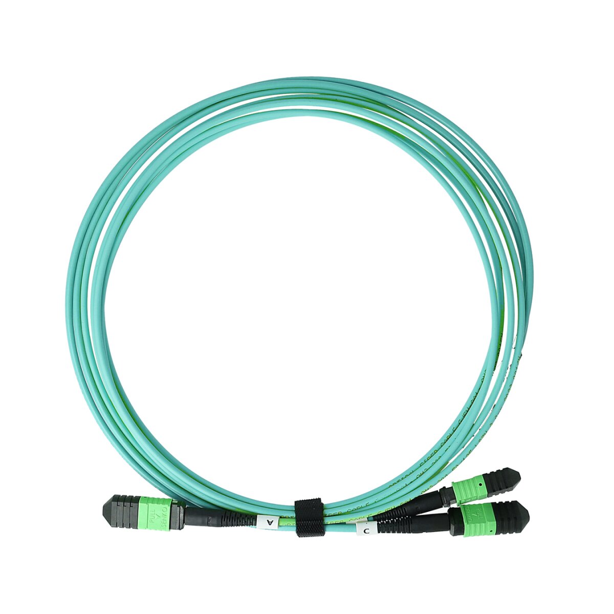 BlueOptics LWL Trunkkabel MFP7E00-C003-BO MPO/UPC auf 2x MPO/UPC OM3 3 m Aqua