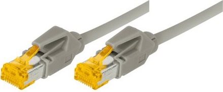 Patchkabel S/FTP, PiMF, Cat 6a, grau, 3.0 m Für 10 Gigabit/s, PVC, hochflexibel, mit Dätwyler-Kabel und Hirosesteckern TM31 (70603)
