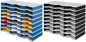 styro Grundeinheit styrodoc trio, 24 Fächer, schwarz/grau 24 Fächer Standard: 3-breit / 8-hoch, Boden/Deckel: grau, - 1 Stück (268-0308.98)