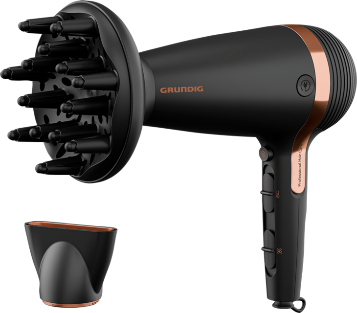 Grundig HD 7081 Haartrockner 2100 W Schwarz, Rosa-Goldfarben