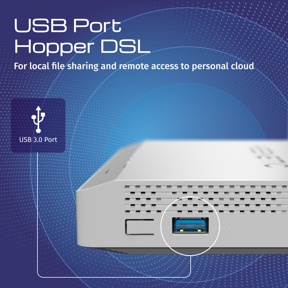 Keenetic Hopper DSL KN-3610-01EN AX1800 Mesh Wi-Fi 6 Gigabit VDSL Router Grau, Weiß