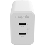 ZAGG MOPHIE ACCESSORIES WALL ADAPTER USBC PD DUAL 45W GAN WHITEEU 2XU (409909299)