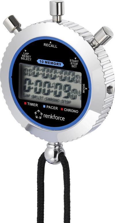 Renkforce RF-SW-200 Stoppuhr digital Silber (RF-4612980)