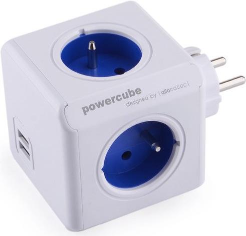 Allocacoc PowerCube Original USB (E) Blau - Weiß Verlängerungskabel (PowerCube USB BLUE 2202BL)