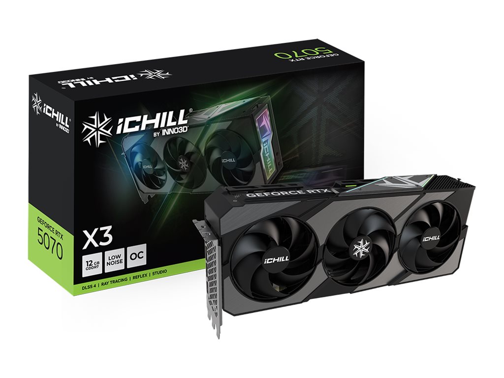 Inno3D iChill X3 GeForce RTX 5070 12 GB GDDR7 Grafikkarte PCIe 5.0 HDMI 3x DisplayPort Schwarz