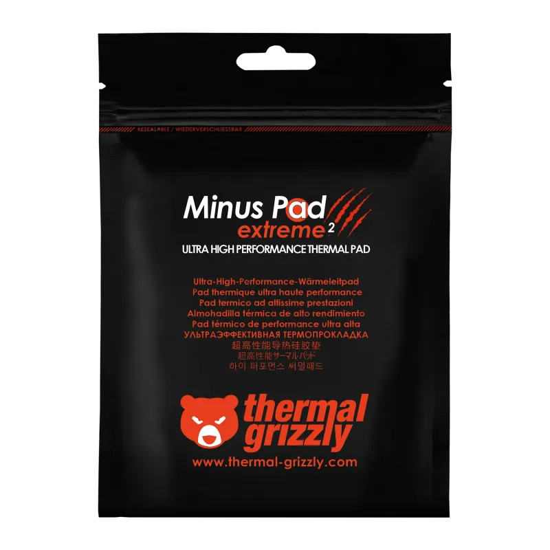 Thermal Grizzly Minus Pad Extreme 2 Wärmeleitpad 120x20x0,5 mm 2 Stück Grau