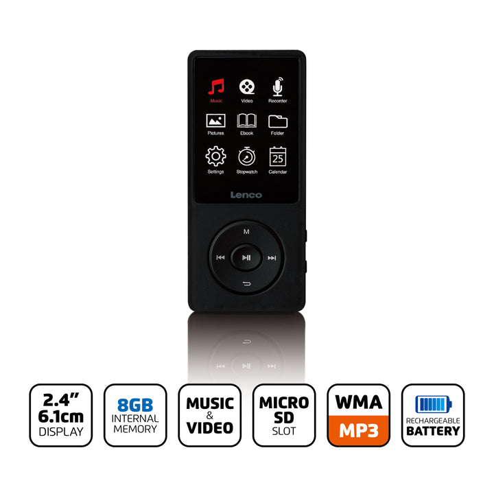 Lenco Xemio XEMIO-669BK 8 GB MP3-Player Schwarz