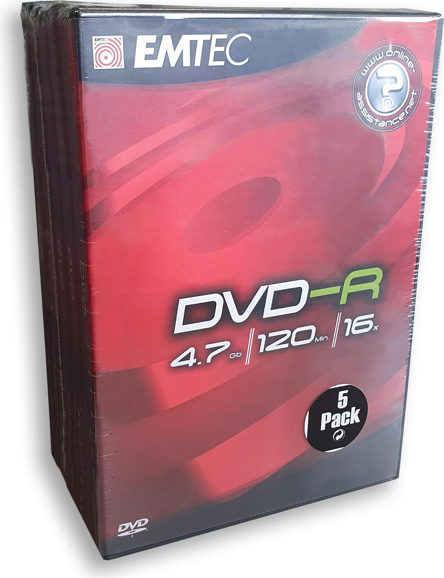 EMTEC DVD-R 4,7GB 16x - 5 Pack DVD-Box (5 Pack DVD-Box)