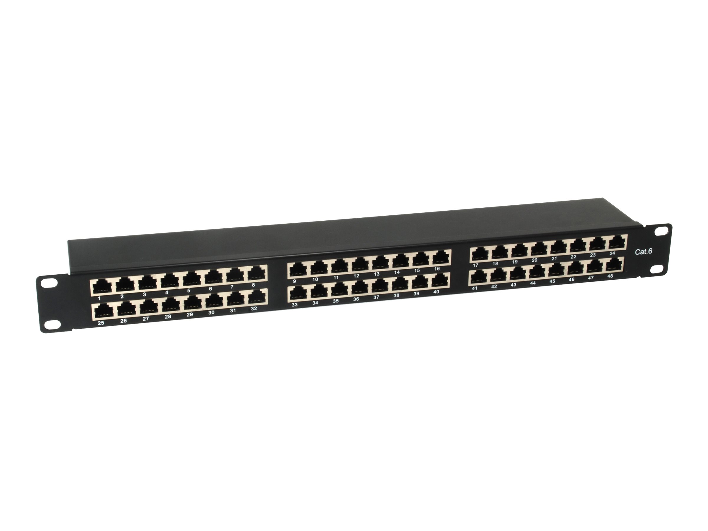 equip Pro 326449 48-Port Cat.6 Geschirmtes Patch Panel 19" Schwarz