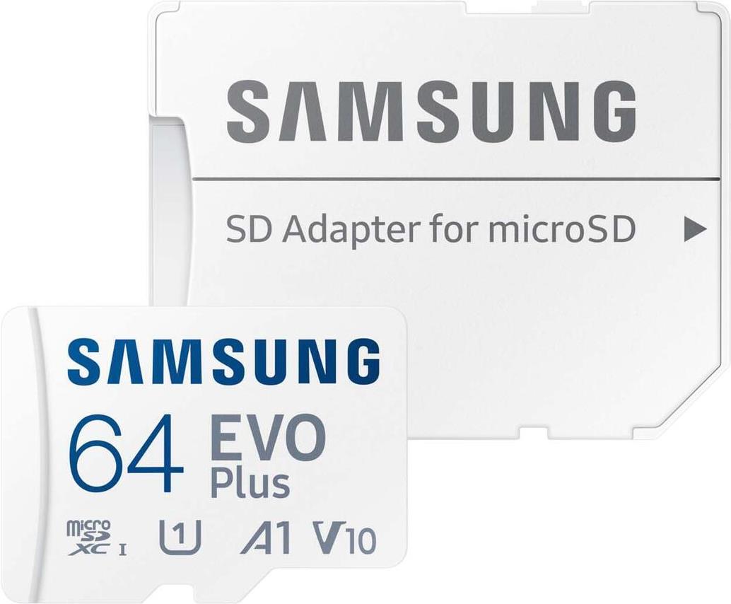 Samsung EVO PLUS microSD 64GB 2024 inkl. SD Adapter Speicherkarte UHS-I U3 Full HD & 4K UHD - Micro SD (MB-MC64SA/EU)