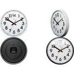 NEXTIME Wanduhr/Quarzuhr NXT, Durchmesser: 260 mm, schwarz Ziffernblatt weiß, Ziffern in schwarz, Kunststoff-Gehäuse - 1 Stück (7308ZW)