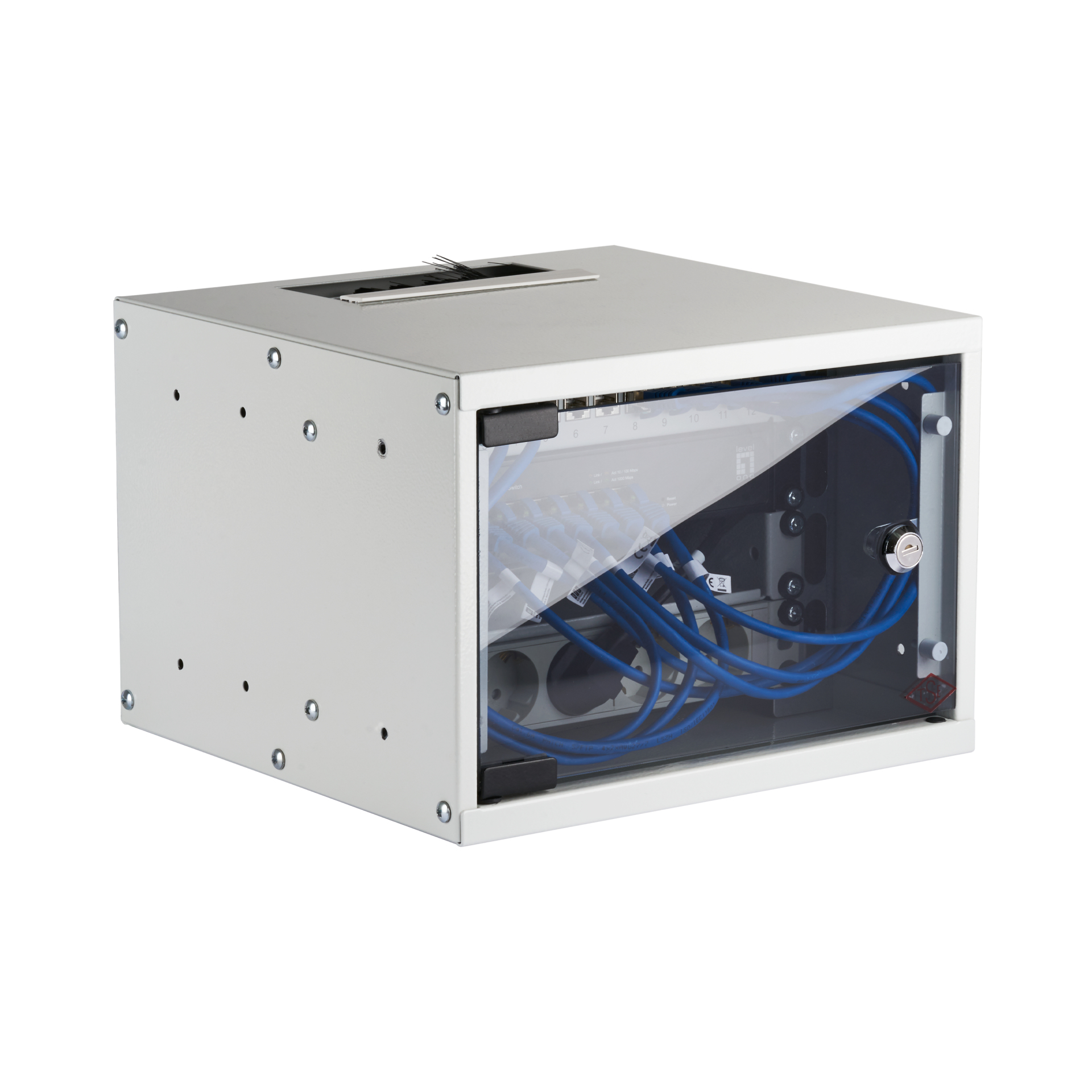 EFB Elektronik 10" Wandgehäuse 4HE Tiefe 300mm 1-teilig RAL7035 (WGB-1004GR.30-SET1)
