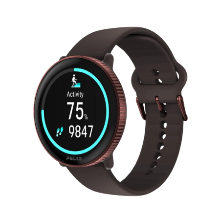 POLAR Black Hook & Loop Edition Nylon-Armband Smartwatch 43 mm AMOLED GPS Schwarz