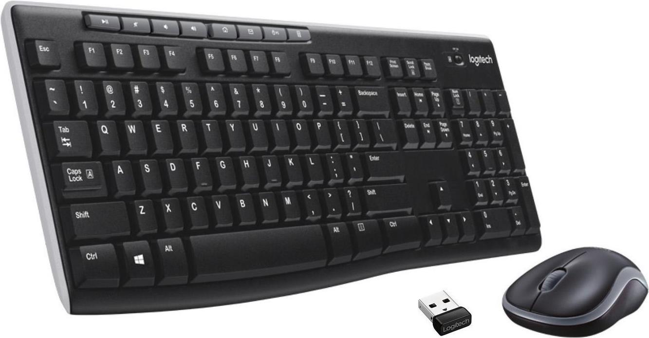 Logitech Wireless Combo Mk270 Keyboard Mouse Included Rf Wireless Qwerty Black, Silver (920004508)