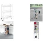 metaltex Allzweckwagen Slim, 3 Etagen, weiß Material: plastifizierter (LDPE) Draht, schmal aber tief - 1 Stück (341403014)