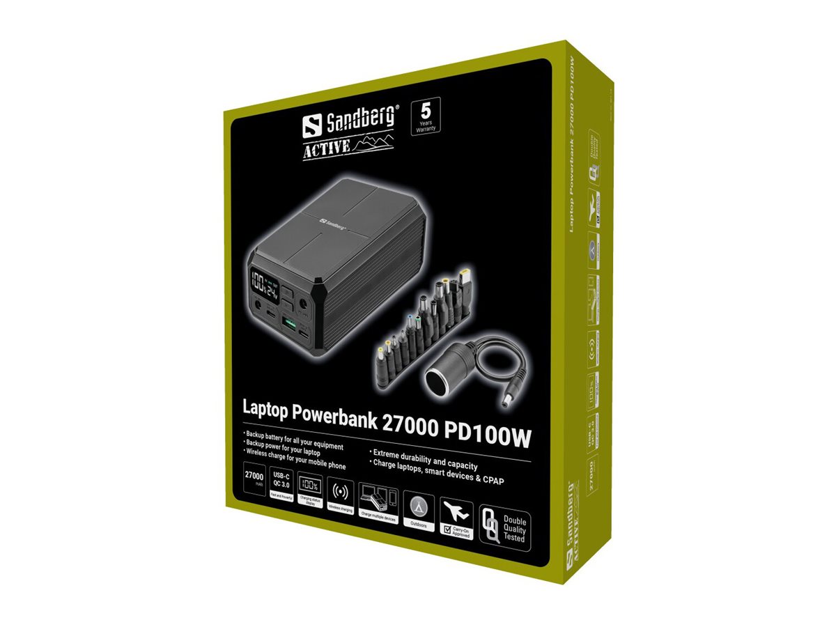 SANDBERG Laptop Powerbank 27000 PD100W Schwarz
