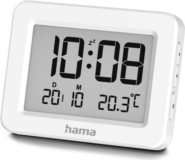 Hama Digitaler Wecker Kos, LCD, Weiß (00222205)