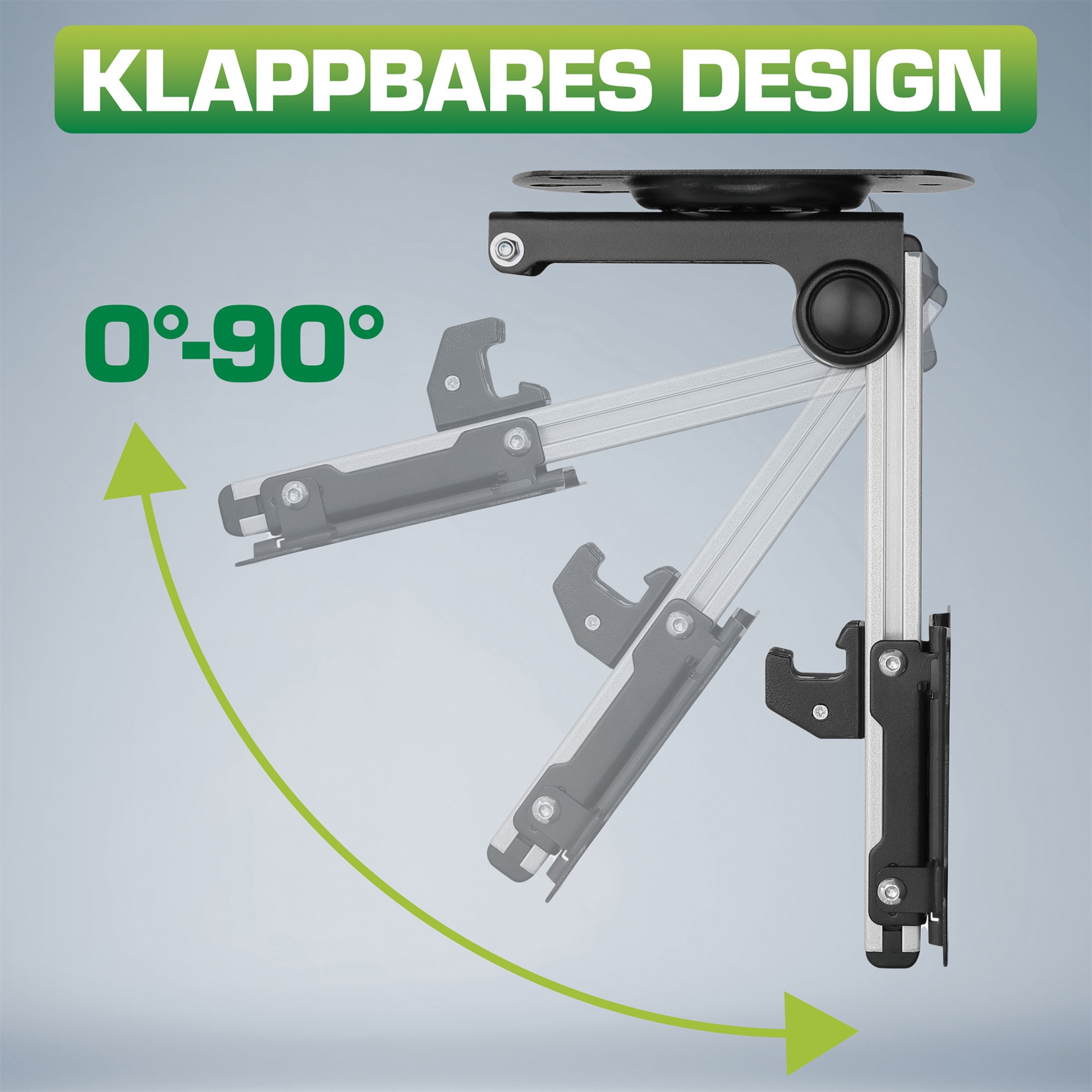 InLine Monitorhalterung 23163A Unterschrank-Montage für Monitore bis 27" VESA 75x75/100x100 bis 20 kg Schwarz