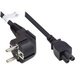 Netzkabel Schutzkontakt-Stecker Typ E+F (CEE 7/7, gewinkelt) an C5 (gerade) für Notebook, schwarz, 0,75 mm², 3 m, Good Connections® (P0105-S030)