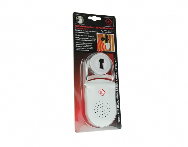 KH Security KH 100183 Elektronischer Türgriff-Alarm 113 dB 9 V Weiß