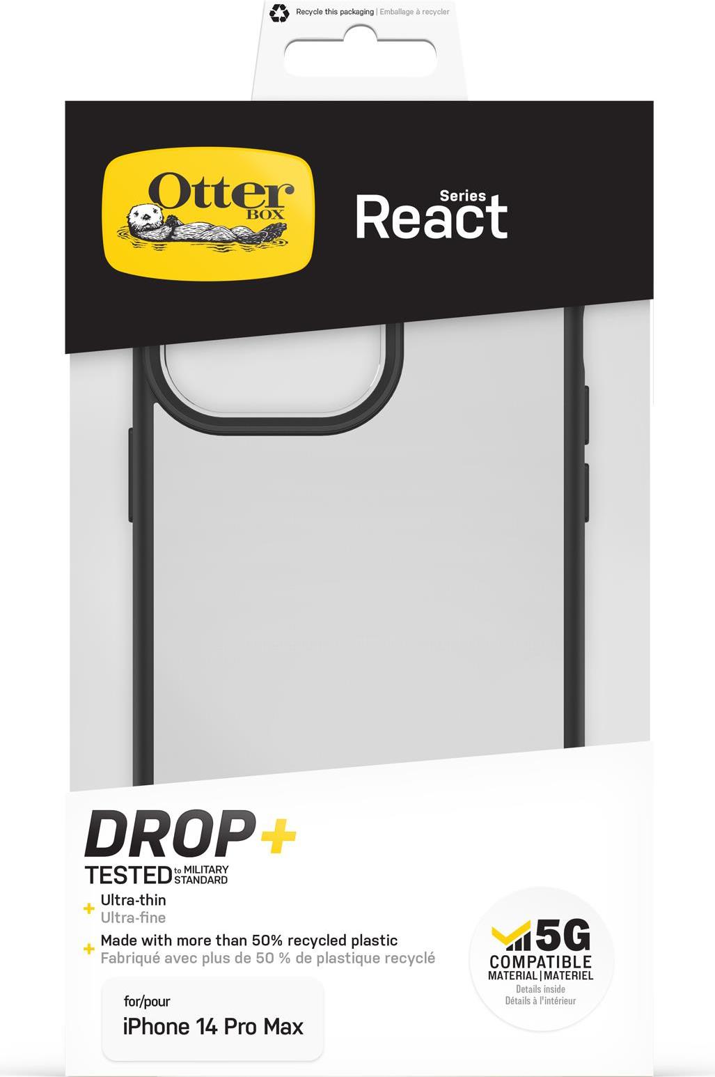 OtterBox React Hülle für iPhone 14 Pro Max transparent/schwarz (77-88898)