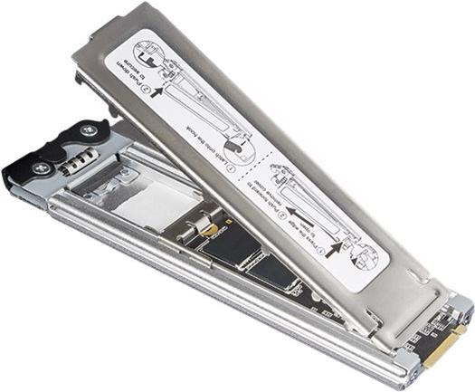 ICY Dock ToughArmor MB842MP-B 2x M.2 NVMe SSD-Wechselrahmen PCIe 4.0 x8 Bifurcation Schwarz, Silber
