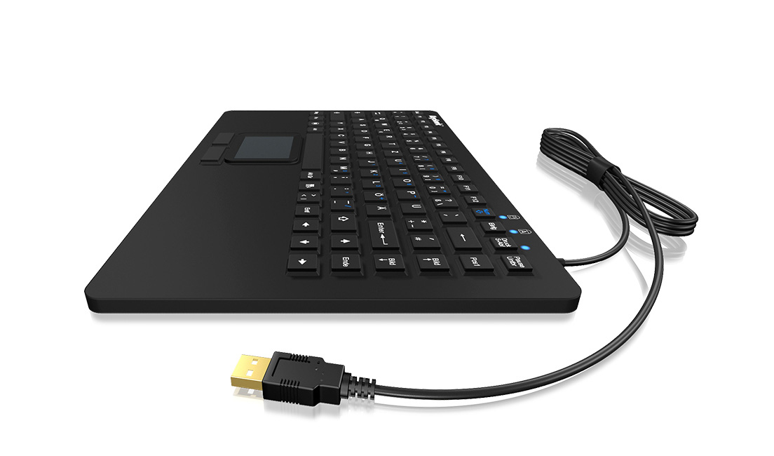 KeySonic KSK-5230IN Tastatur Touchpad IP68 Schweizer Layout Schwarz