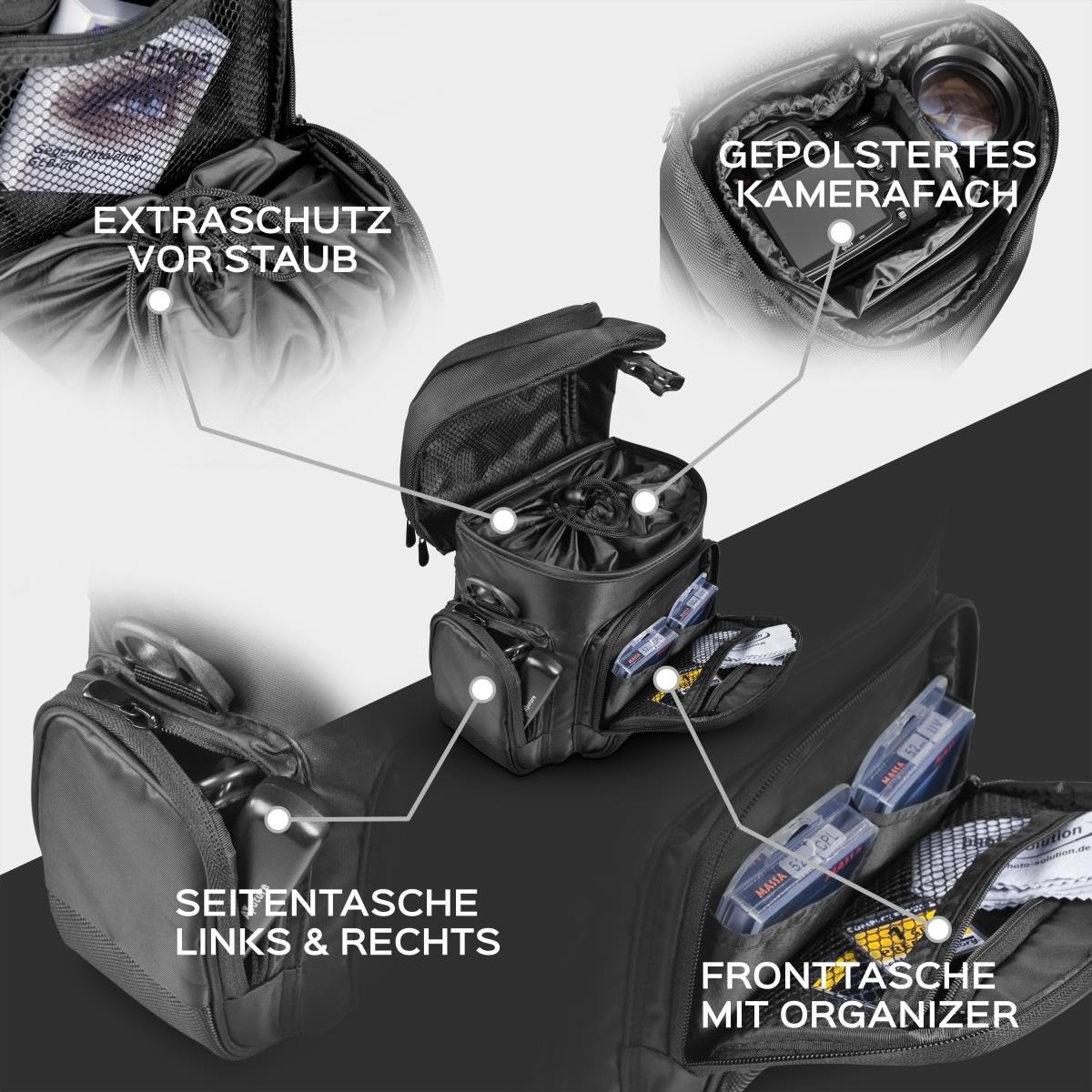 walimex Mantona Premium Kameratasche Universaltasche für DSLM und DSLR Schwarz