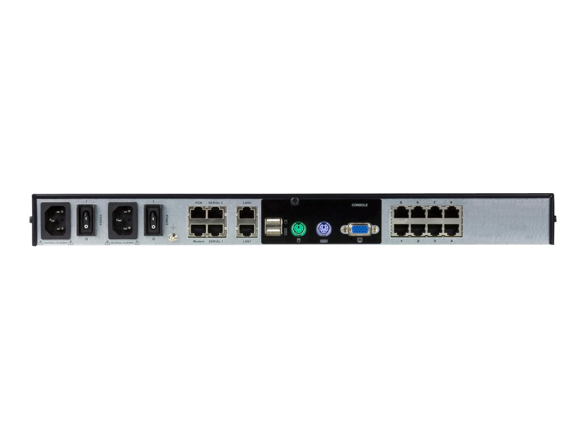 ATEN KN1108VA 8-Port Cat 5 KVM over IP Switch mit Virtual Media VGA 1U Schwarz