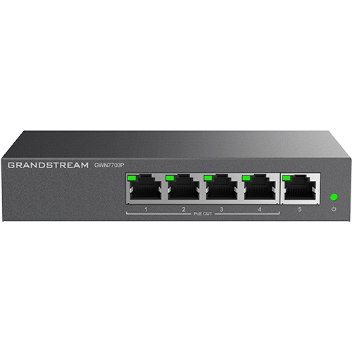 Grandstream GWN7700P Unmanaged Switch 5 x 10/100/1000 (PoE+) Schwarz