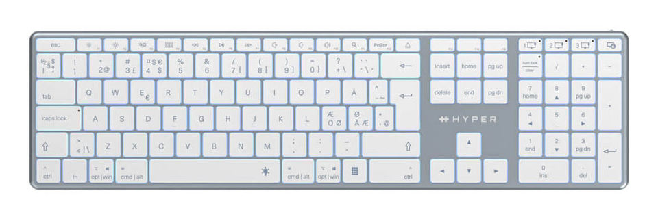 Targus HyperSpace Next Kabellose Bluetooth-Tastatur QWERTY Nordisch Nummernblock Space-grau