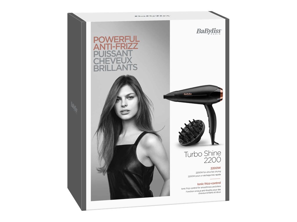 BaByliss Paris D570DE Haartrockner Turbo Shine 2200 W Schwarz/Gold