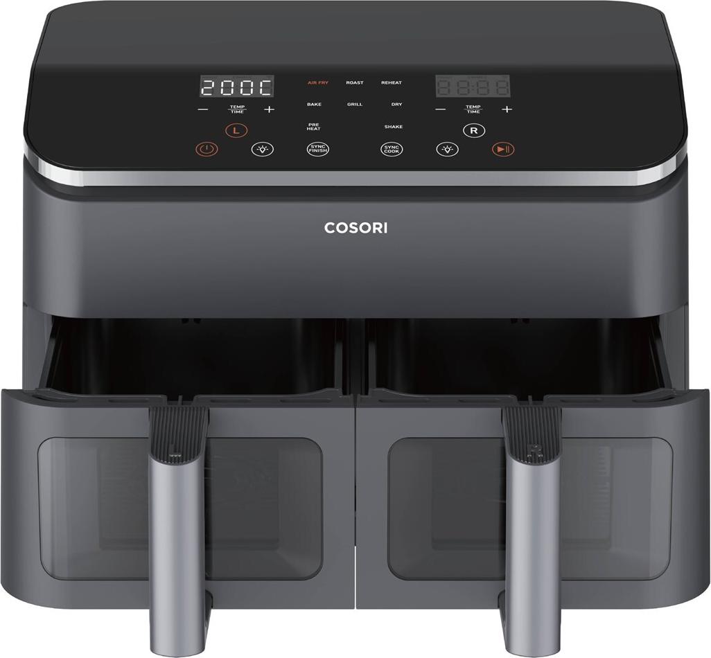 Cosori Dual Basket Chef Edition Heißluftfritteuse 8,5 l 1750 W Schwarz