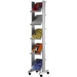 PAPERFLOW Prospektständer, für Boden, 5 Fächer, 350 x 385 x 1.675 mm, alusilber 1 Stück (259N.35)