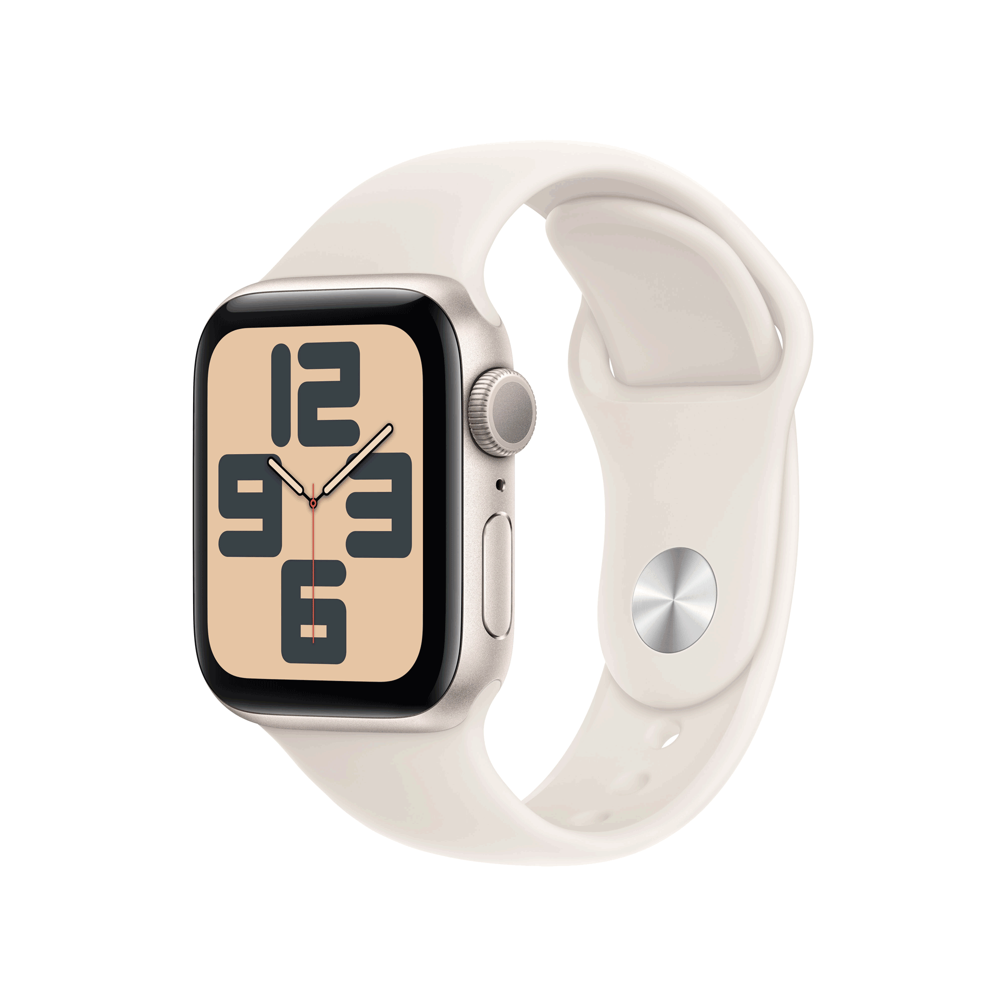 Apple Watch SE GPS 40mm Starlight Aluminium Case mit Starlight Sport Band - M/L (MXEG3QF/A)