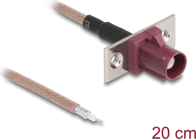 Delock Antennenkabel FAKRA D Buchse zu offenen Kabelenden RG-316 20 cm 2 vorgestanzte (90729)