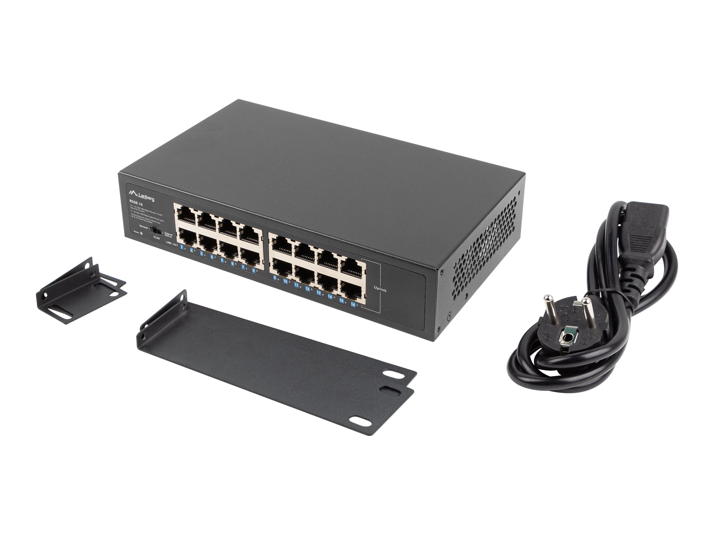 Lanberg RSGE-16 16-Port Gigabit Ethernet Switch Schwarz