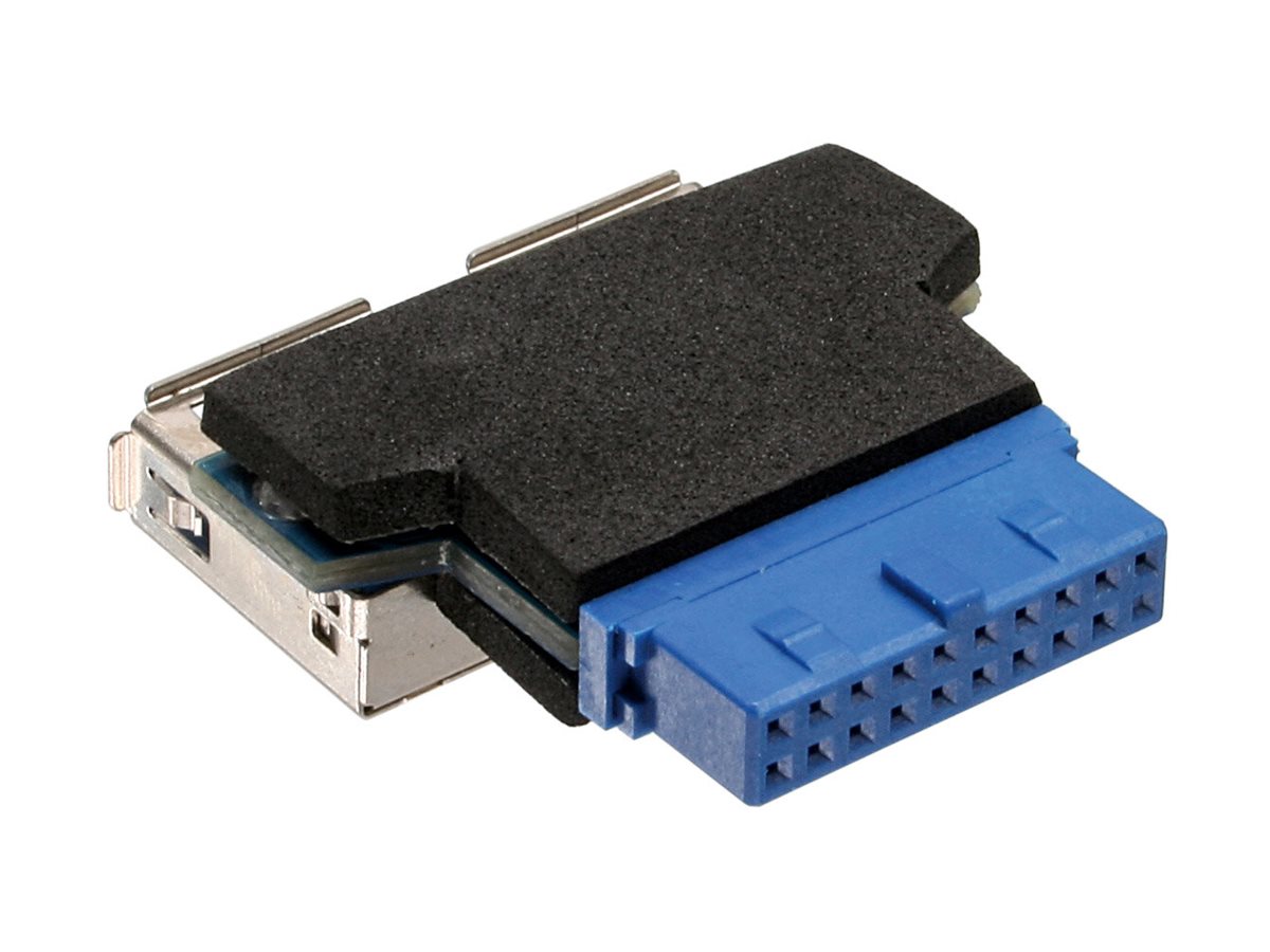 InLine USB 3.0 Adapter 2x USB A Buchse auf 19-poliger Pfostenanschluss 5 cm Schwarz, Blau