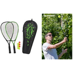 SCHILDKRÖT Speed Badminton Set, schwarz / grün 2 Speed Badminton Schläger, Länge: 545 mm, Gewicht: 165 g, - 1 Stück (970905)