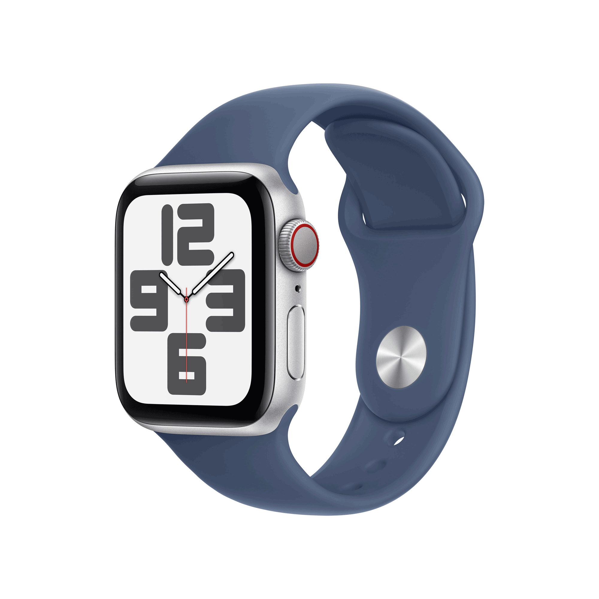 Apple Watch SE GPS + Cellular 40mm Silver Aluminium Case mit Denim Sport Band - M/L (MXGG3QF/A)