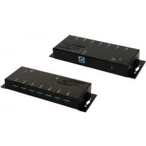 EXSYS GmbH 7 Ports USB 3.2 Gen1 Metall HUB mit 15KV ESD Überspannungs-Schutz (EX-1188HMS-2)