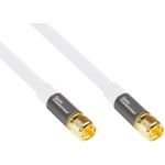 SAT Antennenkabel SmartFLEX, F-Stecker an F-Stecker, vergoldet, vierfach geschirmt, Schirmmaß 120dB, weiß, 5m, Good Connections® (GC-M2085)