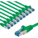 Goobay CAT 6A Patchkabel S/FTP PiMF 1 m gruen 10er-Set - Kupferleiter CU (69373)