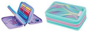 herlitz Schüleretui TriCase "Minty Love", 31-teilig Polyester, Schüleretui mit drei Teilen, 3 Reißverschlüsse - 1 Stück (400205914)