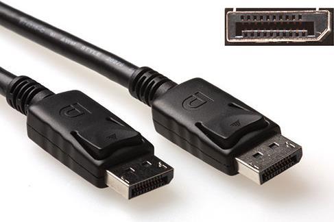 ACT 1 metre DisplayPort cable male - male, power pin 20 connected.. Length: 1 m Display port m/m cable 1.00m (AK3978)