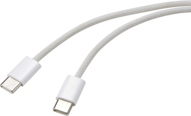 Renkforce USB-Kabel USB-C® Stecker, USB-C® Stecker 1.00 m Weiß verdrillte Paare RF-6056878 (RF-6056878)